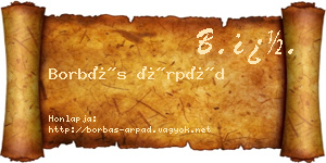 Borbás Árpád névjegykártya