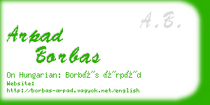 arpad borbas business card